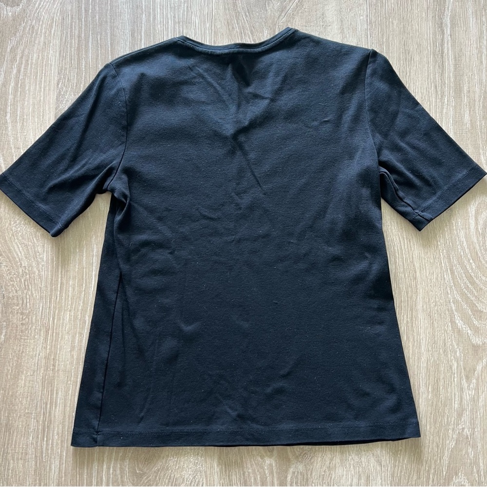 Chico's Elegant Black Short Sleeve Tee